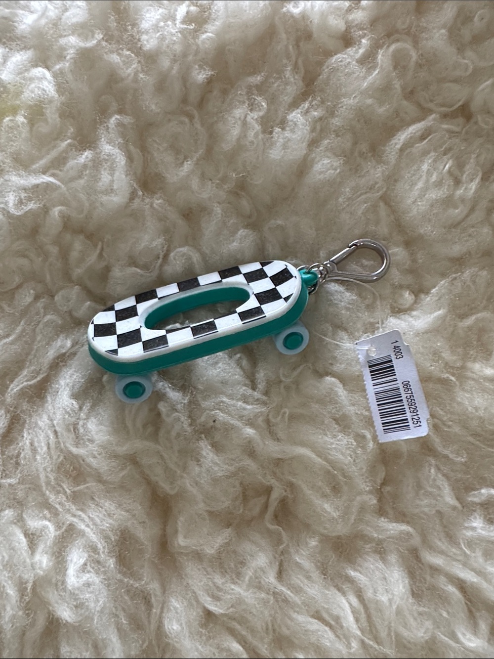 New BBW Blue Black & White Checkerboard Skateboard Pocketbac Holder